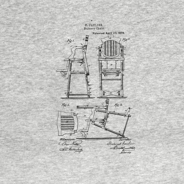 Baby chair patent design drawing by skstring